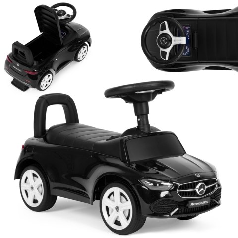 Jeździk autko Mercedes C CLASS interaktywna kierownica dźwięki czarny MULTISTORE Jeździk autko Mercedes C CLASS interaktywna kierownica dźwięki czarny MULTISTORE