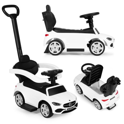 Jeździk pchacz autko Mercedes C CLASS interaktywna kierownica prowadnik biały MULTISTORE Jeździk pchacz autko Mercedes C CLASS interaktywna kierownica prowadnik biały MULTISTORE