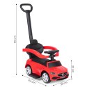 Jeździk pchacz autko Mercedes C CLASS interaktywna kierownica prowadnik czerwony MULTISTORE