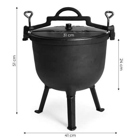 Kociołek żeliwny stojący 15L garnek myśliwski ognisko grill MultiGarden MultiGarden Kociołek żeliwny stojący 15L garnek myśliwski ognisko grill MultiGarden MultiGarden