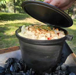 Kociołek żeliwny stojący 5L garnek myśliwski ognisko grill MultiGarden MultiGarden