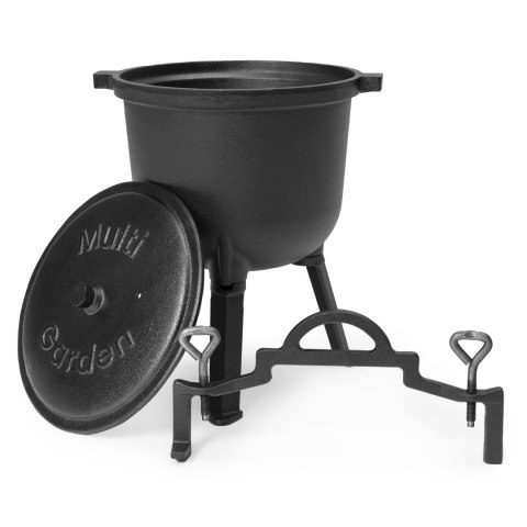 Kociołek żeliwny stojący 8L garnek myśliwski ognisko grill MultiGarden MultiGarden Kociołek żeliwny stojący 8L garnek myśliwski ognisko grill MultiGarden MultiGarden