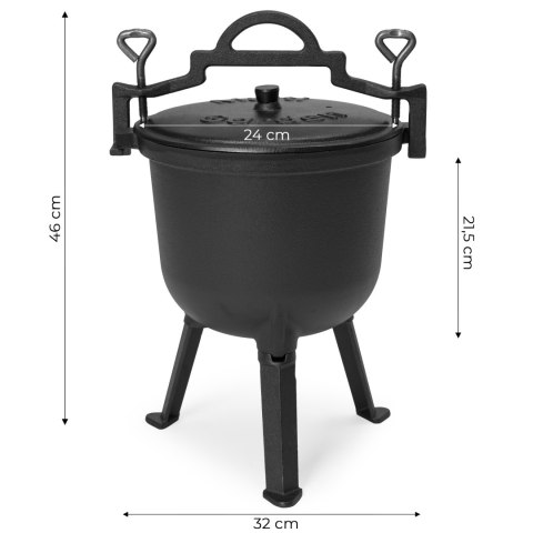 Kociołek żeliwny stojący 8L garnek myśliwski ognisko grill MultiGarden MultiGarden Kociołek żeliwny stojący 8L garnek myśliwski ognisko grill MultiGarden MultiGarden