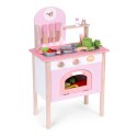 Kuchnia dla dzieci różowa z 8 akcesoriami piekarnik kran zlew ECOTOYS ECOTOYS