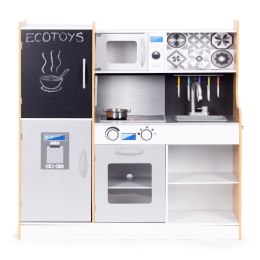 Kuchnia dla dzieci z dźwiękiem i LED tablica kredowa metalowe akcesoria MDF +3 lata ECOTOYS ECOTOYS