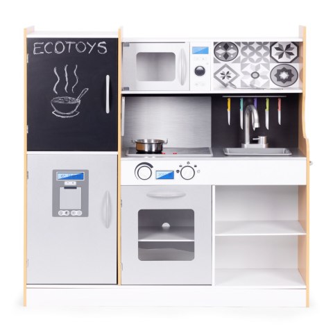 Kuchnia dla dzieci z dźwiękiem i LED tablica kredowa metalowe akcesoria MDF +3 lata ECOTOYS ECOTOYS Kuchnia dla dzieci z dźwiękiem i LED tablica kredowa metalowe akcesoria MDF +3 lata ECOTOYS ECOTOYS