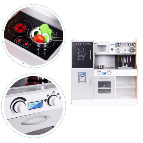Kuchnia dla dzieci z dźwiękiem i LED tablica kredowa metalowe akcesoria MDF +3 lata ECOTOYS ECOTOYS Kuchnia dla dzieci z dźwiękiem i LED tablica kredowa metalowe akcesoria MDF +3 lata ECOTOYS ECOTOYS