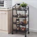 Metalowy regał mobliny łazienkowy z 4 półkami kółka czarny ModernHome ModernHome
