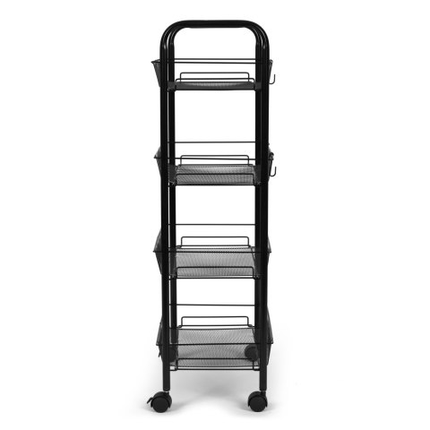 Metalowy regał mobliny łazienkowy z 4 półkami kółka czarny ModernHome ModernHome Metalowy regał mobliny łazienkowy z 4 półkami kółka czarny ModernHome ModernHome