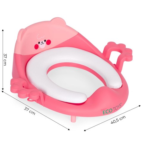 Nakładka na toaletę dla dzieci uchwyty miękka poduszka różowa ECOTOYS ECOTOYS Nakładka na toaletę dla dzieci uchwyty miękka poduszka różowa ECOTOYS ECOTOYS