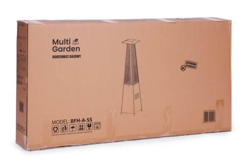 Ogrzewacz parasol gazowy grzejnik 13 kW srebrny szklany na ogród patio reduktor wąż pokrowiec MultiGarden MultiGarden Ogrzewacz parasol gazowy grzejnik 13 kW srebrny szklany na ogród patio reduktor wąż pokrowiec MultiGarden MultiGarden