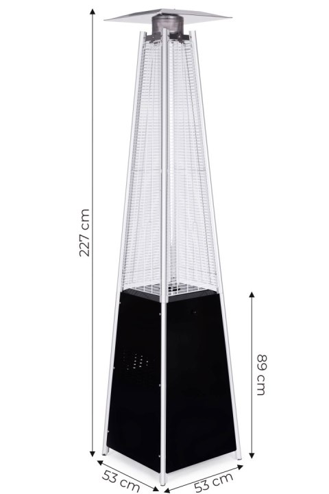 Ogrzewacz parasol gazowy grzejnik 13 kW szklany na ogród patio reduktor wąż pokrowiec MultiGarden MultiGarden Ogrzewacz parasol gazowy grzejnik 13 kW szklany na ogród patio reduktor wąż pokrowiec MultiGarden MultiGarden