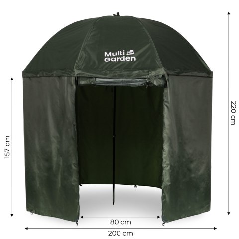 Parasol wędkarski z pełną osłoną namiot wodoodporny regulacja wysokości MultiGarden MultiGarden Parasol wędkarski z pełną osłoną namiot wodoodporny regulacja wysokości MultiGarden MultiGarden