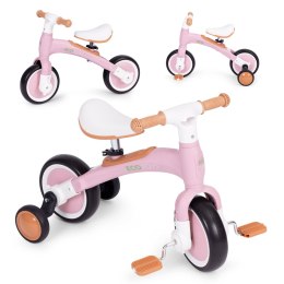 Rower rowerek biegowy z pedałami - treningowy kółka boczne 3w1 różowy ECOTOYS ECOTOYS