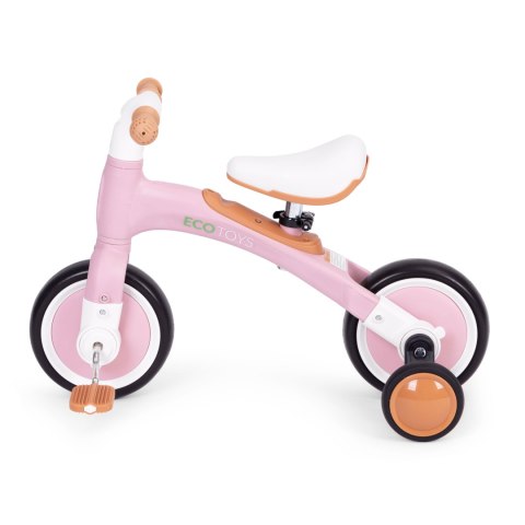 Rower rowerek biegowy z pedałami - treningowy kółka boczne 3w1 różowy ECOTOYS ECOTOYS Rower rowerek biegowy z pedałami - treningowy kółka boczne 3w1 różowy ECOTOYS ECOTOYS