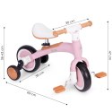 Rower rowerek biegowy z pedałami - treningowy kółka boczne 3w1 różowy ECOTOYS ECOTOYS