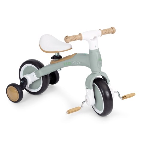 Rower rowerek biegowy z pedałami - treningowy kółka boczne 3w1 zielony ECOTOYS ECOTOYS Rower rowerek biegowy z pedałami - treningowy kółka boczne 3w1 zielony ECOTOYS ECOTOYS