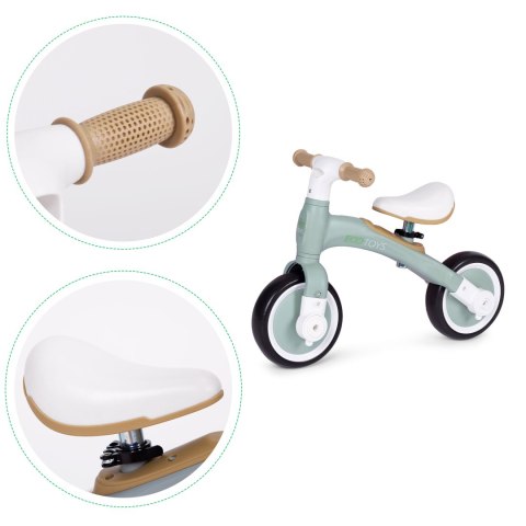 Rower rowerek biegowy z pedałami - treningowy kółka boczne 3w1 zielony ECOTOYS ECOTOYS Rower rowerek biegowy z pedałami - treningowy kółka boczne 3w1 zielony ECOTOYS ECOTOYS