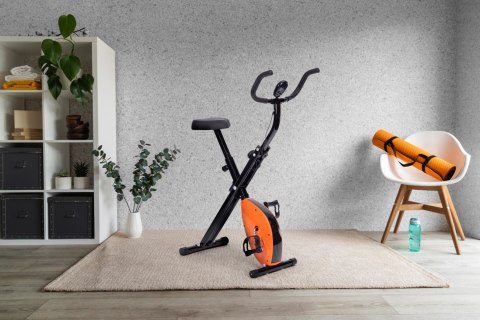 Rowerek treningowy rower stacjonanry fitness mechaniczny licznik komputer płynna regulacja - pomarańczowy ModernHome ModernHome Rowerek treningowy rower stacjonanry fitness mechaniczny licznik komputer płynna regulacja - pomarańczowy ModernHome ModernHome