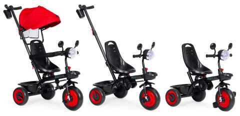 Rowerek trójkołowy dla dzieci spacerówka 3w1 obracane siedzisko daszek czerwony ECOTOYS ECOTOYS Rowerek trójkołowy dla dzieci spacerówka 3w1 obracane siedzisko daszek czerwony ECOTOYS ECOTOYS