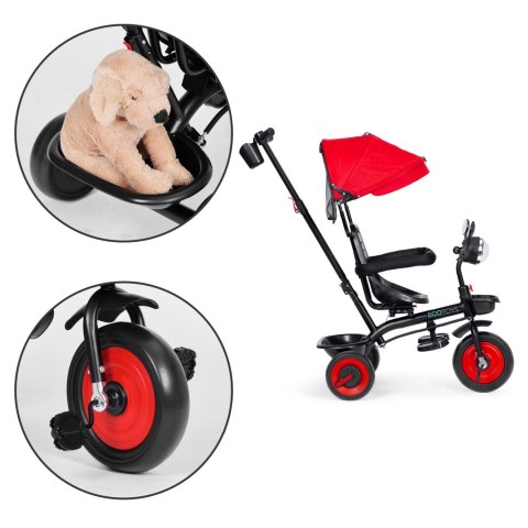 Rowerek trójkołowy dla dzieci spacerówka 3w1 obracane siedzisko daszek czerwony ECOTOYS ECOTOYS Rowerek trójkołowy dla dzieci spacerówka 3w1 obracane siedzisko daszek czerwony ECOTOYS ECOTOYS