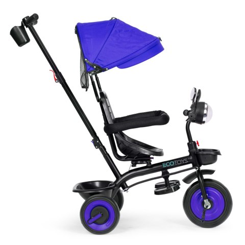 Rowerek trójkołowy dla dzieci spacerówka 3w1 obracane siedzisko daszek niebieski ECOTOYS ECOTOYS Rowerek trójkołowy dla dzieci spacerówka 3w1 obracane siedzisko daszek niebieski ECOTOYS ECOTOYS