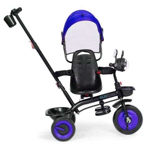 Rowerek trójkołowy dla dzieci spacerówka 3w1 obracane siedzisko daszek niebieski ECOTOYS ECOTOYS Rowerek trójkołowy dla dzieci spacerówka 3w1 obracane siedzisko daszek niebieski ECOTOYS ECOTOYS