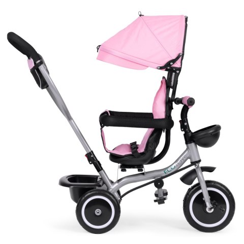 Rowerek trójkołowy spacerówka 2w1 obracane siedzisko składany daszek różowy - ECOTOYS ECOTOYS Rowerek trójkołowy spacerówka 2w1 obracane siedzisko składany daszek różowy - ECOTOYS ECOTOYS
