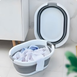 Składany kosz na pranie miska silikonowa biało-szara 20 L ModernHome ModernHome