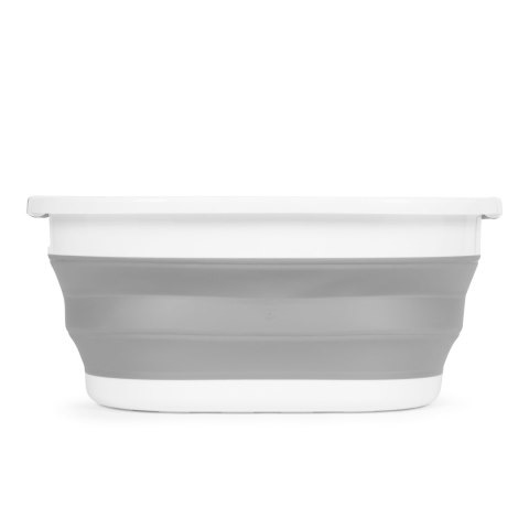 Składany kosz na pranie miska silikonowa biało-szara 20 L ModernHome ModernHome Składany kosz na pranie miska silikonowa biało-szara 20 L ModernHome ModernHome