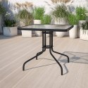 Stolik ogrodowy 80x80 cm na taras ogród balkon szkło hartowane otwór na parasol MultiGarden MultiGarden