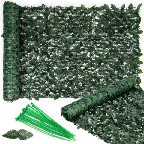 Sztuczny bluszcz żywopłot 300x100 cm zielona osłona na balkon maskująca MultiGarden