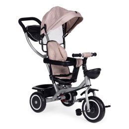Trójkołowy rowerek spacerówka 2w1 obracane siedzisko składany daszek - beżowy ECOTOYS ECOTOYS