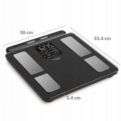 Waga łazienkowa analityczna 15 parametrów Apple Health Google Fit SCALA WEBBER WEBBER Waga łazienkowa analityczna 15 parametrów Apple Health Google Fit SCALA WEBBER WEBBER