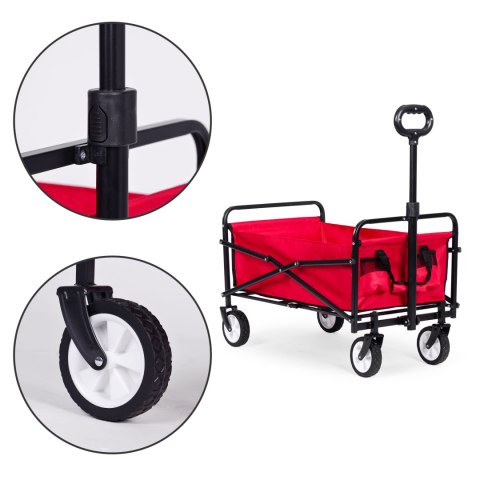 Wózek plażowy transportowy ogrodowy składany czerwony 48x90 cm MultiGarden MultiGarden Wózek plażowy transportowy ogrodowy składany czerwony 48x90 cm MultiGarden MultiGarden
