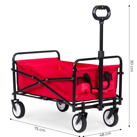 Wózek plażowy transportowy ogrodowy składany czerwony 48x90 cm MultiGarden MultiGarden Wózek plażowy transportowy ogrodowy składany czerwony 48x90 cm MultiGarden MultiGarden