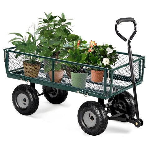 Wózek transportowy ogrodowy 200 kg otwierane burty duże pompowane koła MultiGarden MultiGarden Wózek transportowy ogrodowy 200 kg otwierane burty duże pompowane koła MultiGarden MultiGarden