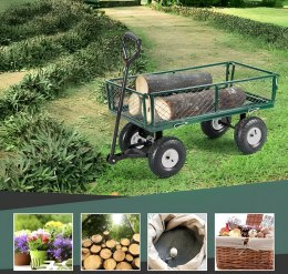 Wózek transportowy ogrodowy 200 kg otwierane burty duże pompowane koła MultiGarden MultiGarden