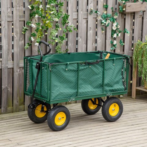 Wózek transportowy ogrodowy 400 kg do traktorka otwierane burty duże pompowane koła MultiGarden MultiGarden Wózek transportowy ogrodowy 400 kg do traktorka otwierane burty duże pompowane koła MultiGarden MultiGarden