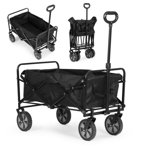 Wózek transportowy składany duży wózek ogrodowy plażowy czarny 47x105 cm MultiGarden MultiGarden Wózek transportowy składany duży wózek ogrodowy plażowy czarny 47x105 cm MultiGarden MultiGarden
