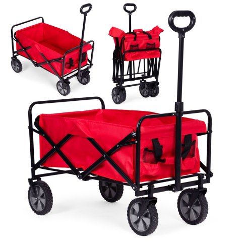 Wózek transportowy składany duży wózek ogrodowy plażowy czerwony 47x105 cm MultiGarden MultiGarden Wózek transportowy składany duży wózek ogrodowy plażowy czerwony 47x105 cm MultiGarden MultiGarden