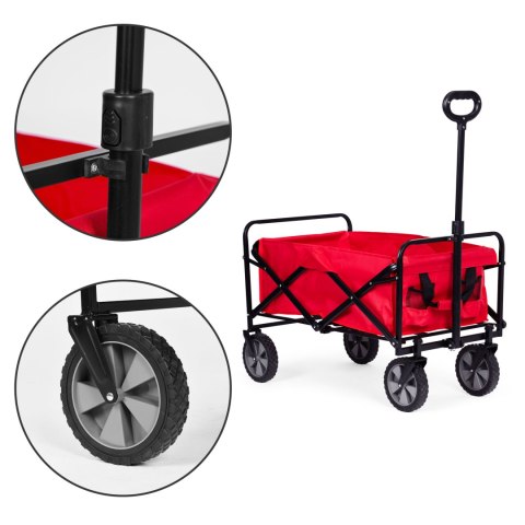 Wózek transportowy składany duży wózek ogrodowy plażowy czerwony 47x105 cm MultiGarden MultiGarden Wózek transportowy składany duży wózek ogrodowy plażowy czerwony 47x105 cm MultiGarden MultiGarden