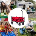 Wózek transportowy składany duży wózek ogrodowy plażowy czerwony 47x105 cm MultiGarden MultiGarden