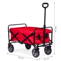 Wózek transportowy składany duży wózek ogrodowy plażowy czerwony 47x105 cm MultiGarden MultiGarden