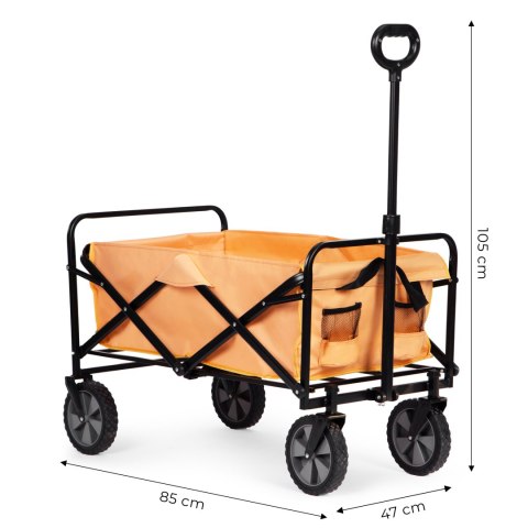 Wózek transportowy składany duży wózek ogrodowy plażowy pomarańczowy 47x105 cm MultiGarden MultiGarden Wózek transportowy składany duży wózek ogrodowy plażowy pomarańczowy 47x105 cm MultiGarden MultiGarden