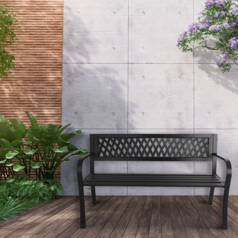 Ażurowa ławka ogrodowa z oparciem parkowa na taras balkon metalowa konstrukcja LONGWELL INDUSTRIAL LTD Ażurowa ławka ogrodowa z oparciem parkowa na taras balkon metalowa konstrukcja LONGWELL INDUSTRIAL LTD