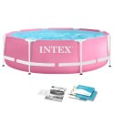 Basen stelażowy okrągły dla dzieci 244x76 cm różowy INTEX 28290 INTEX