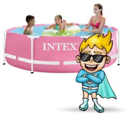 Basen stelażowy okrągły dla dzieci 244x76 cm różowy INTEX 28290 INTEX