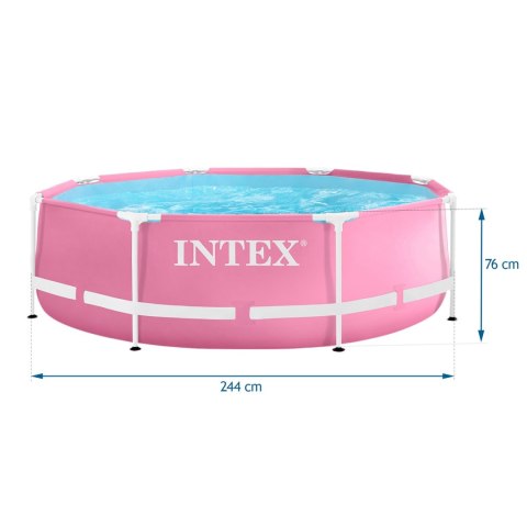 Basen stelażowy okrągły dla dzieci 244x76 cm różowy INTEX 28290 INTEX Basen stelażowy okrągły dla dzieci 244x76 cm różowy INTEX 28290 INTEX