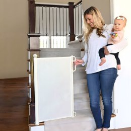 Bramka barierka roleta 150 cm ochronna zabezpieczająca na schody i drzwi - beżowa ECOTOYS ECOTOYS